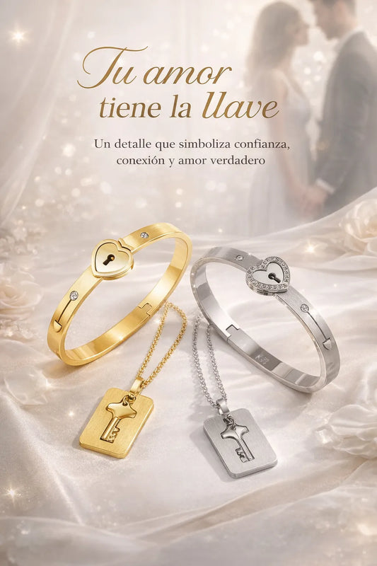 COLLAR PULSERA CON LLAVE 2 en 1 - AMOR Y FIDELIDAD